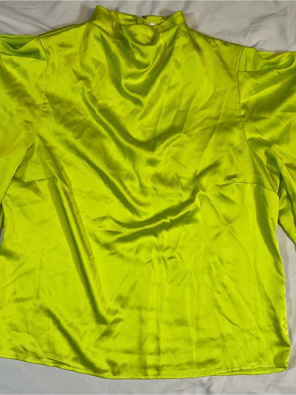Future Collective Neon Lime Satin High-Neck Women's Top